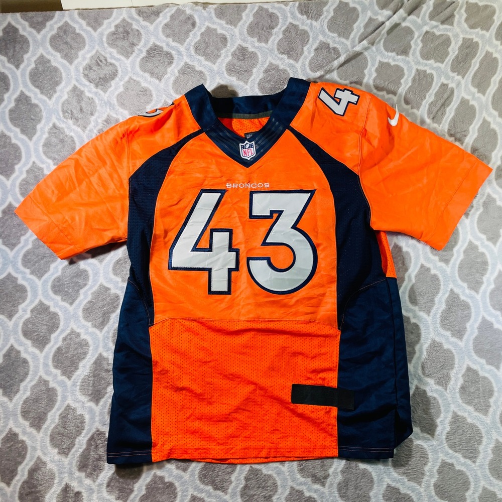 Nike Jersey Mens 48 Orange Excellent Denver Broncos NFL On Field 43 Mesh